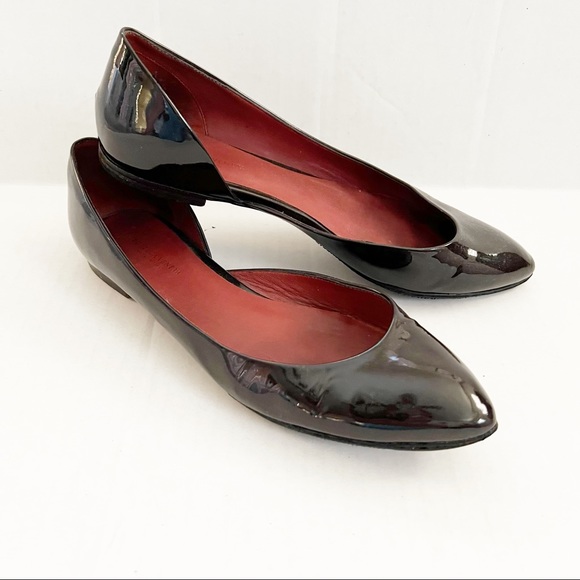 Bottega Veneta Shoes - Bottega Veneta Chocolate Brown Patent Leather D’Orsay Flats Size 8